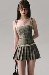 Suspender Top Half Skirt Two-piece Suit